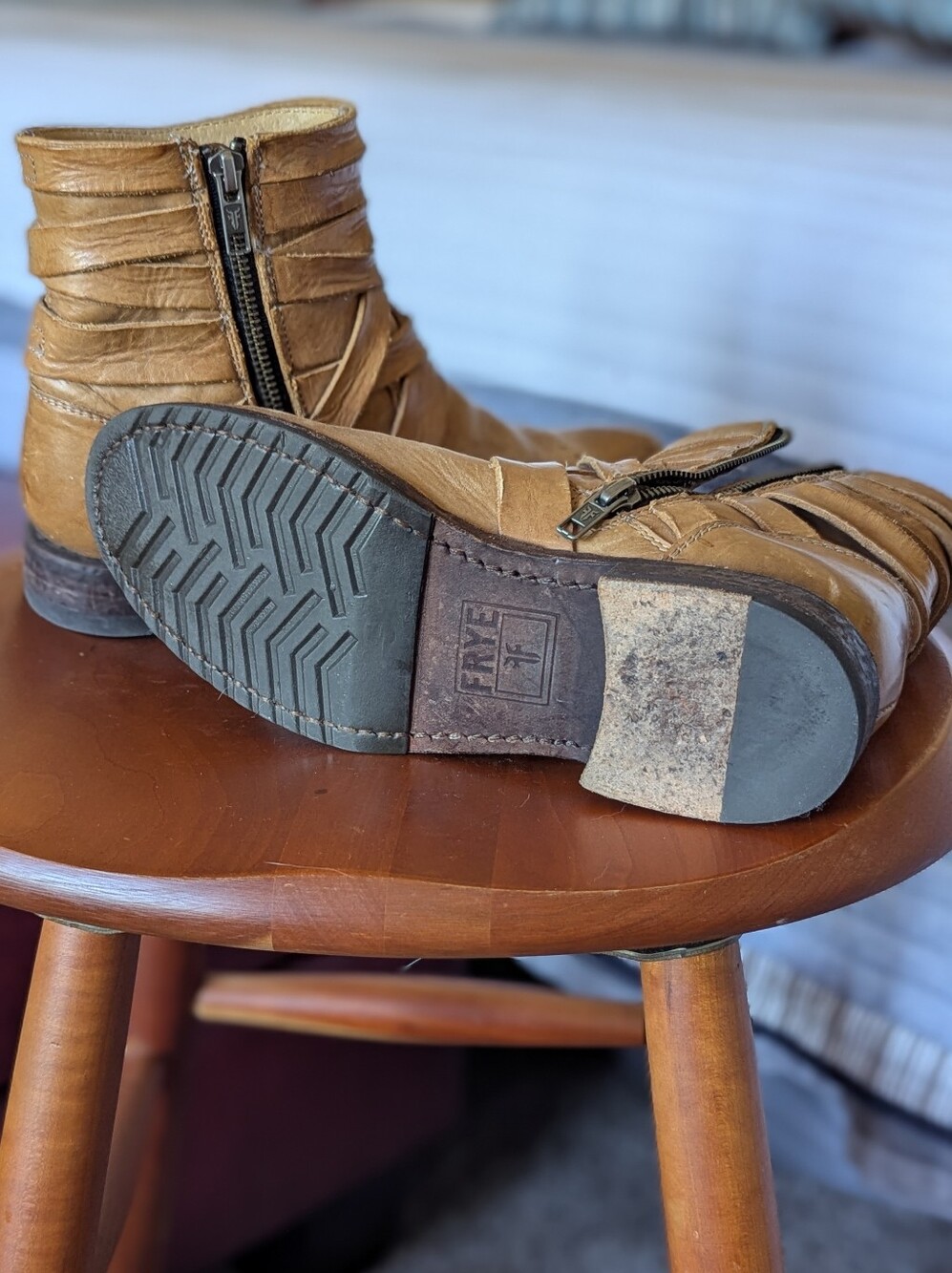 Frye Veronica Leather Strappy Short Boots - Picture 4 of 8